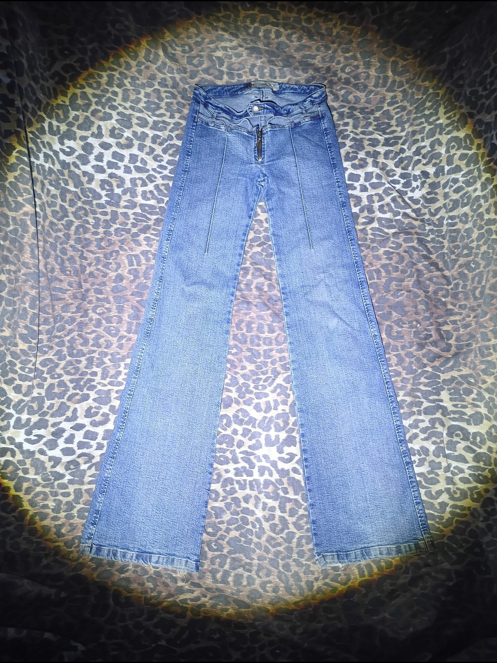 Vintage Y2K Atmosphere Low Rise Flare Back Zip Jeans Size M